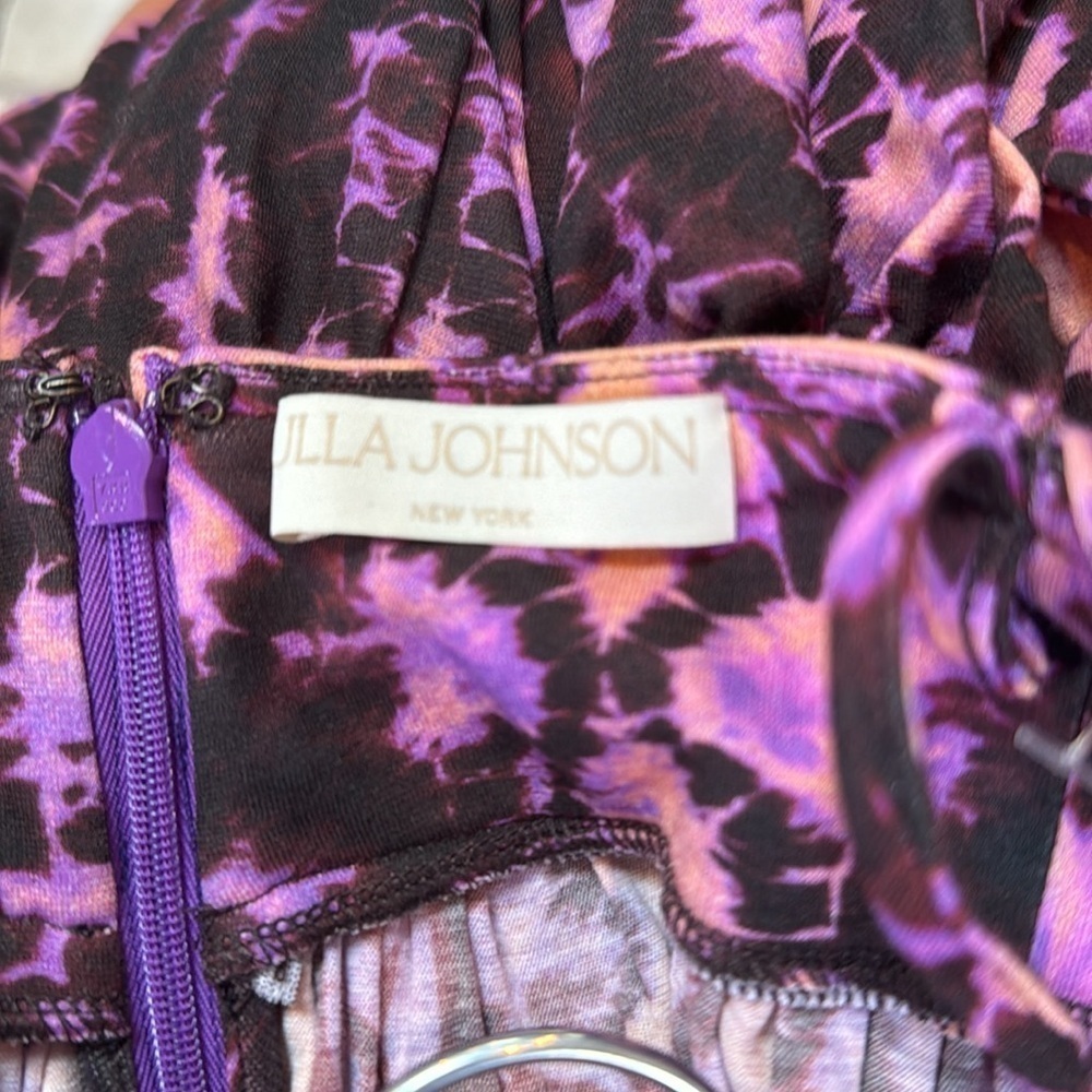Ulla Johnson Freya Halter Midi Dress Purple Boho Tie-Dye Wisteria Print - Picture 9 of 11